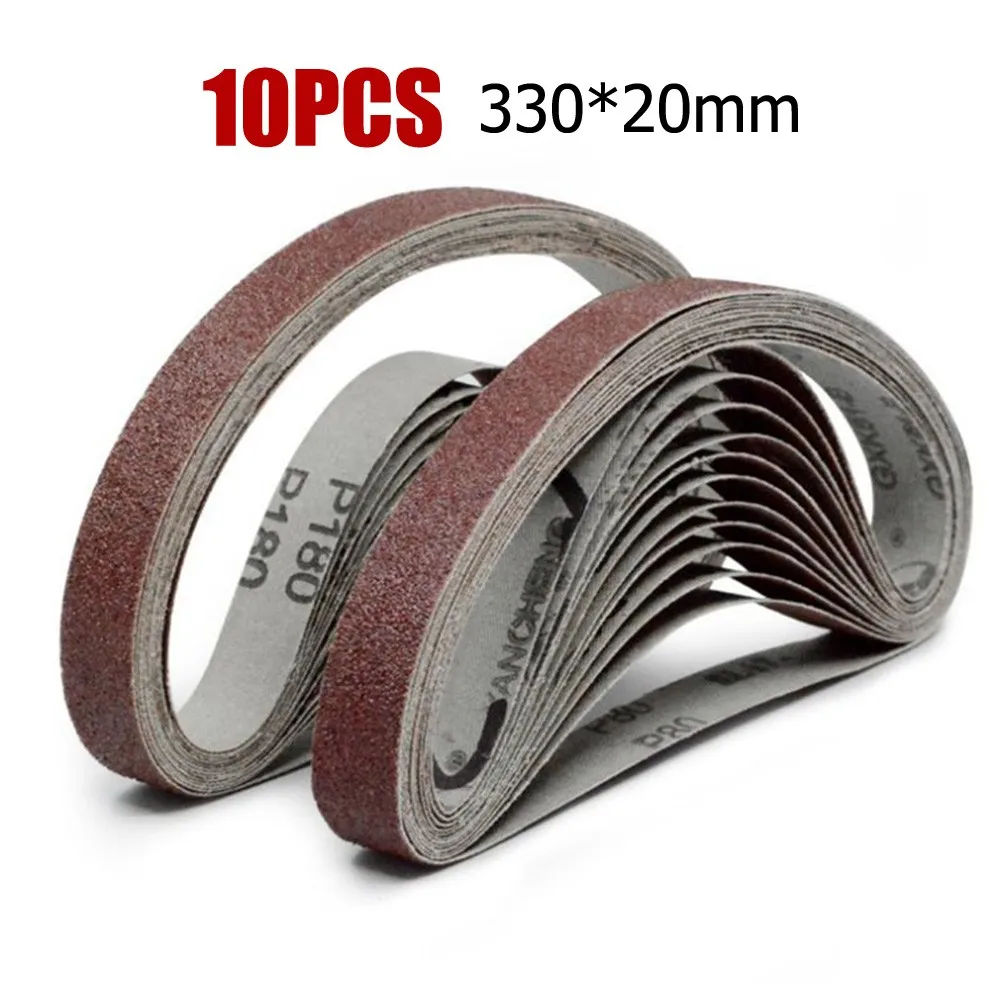 

10pcs 20*330mm Sanding Belt 40-1000Grit Grinding And Polishing For Angle Grinder Wood Soft Metal Polishing Abrasive Tools