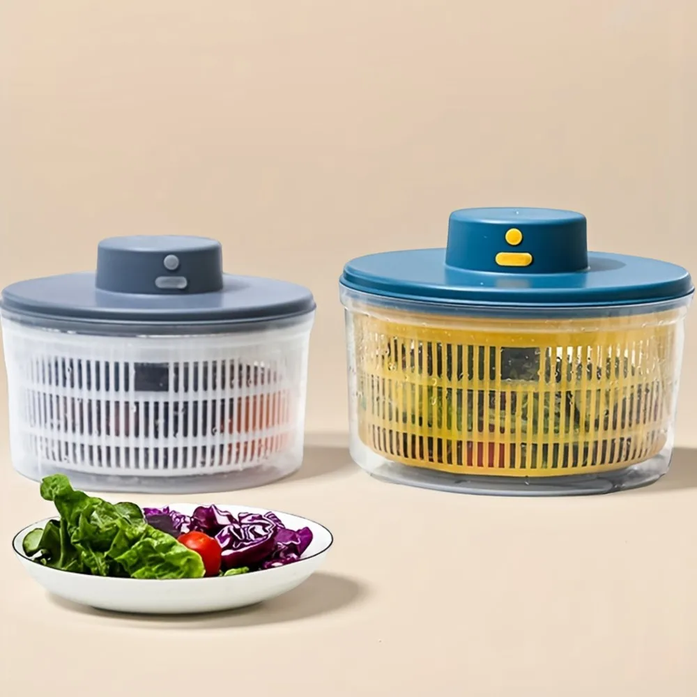 Rechargeable Salad Spinner and Vegetable Dryer, 800-1200mAh PP Plastic Dehydrator for Efficient Drying of Fruits and Veggies | E