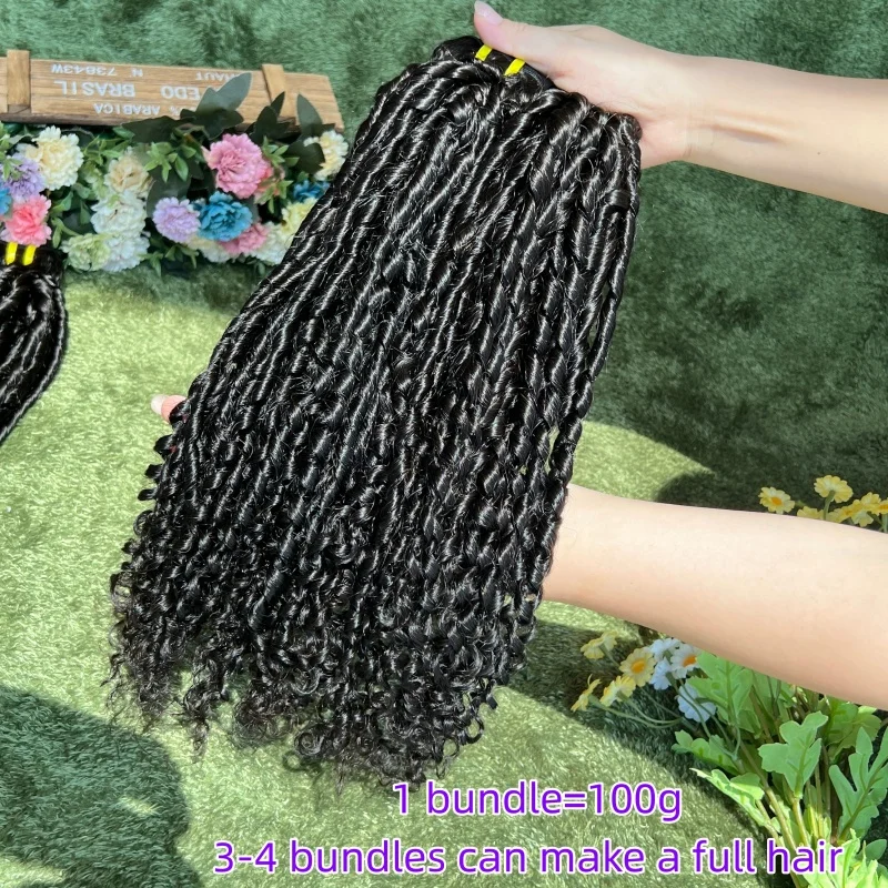 18A# Pixie Curly Bundles 1B Natural Black Color Human Hair 10-30 Inches 100% Raw Virgin Hair Weave Extensions Weaving 3/4 Bundle