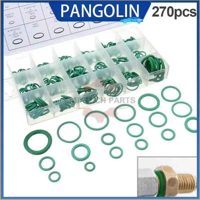 

PANGOLIN 270Pcs Green O Ring Assortment Set 18 Sizes Rubber Sealing Washers Gaskets for Plumbing Repair Tools and DIY Projects