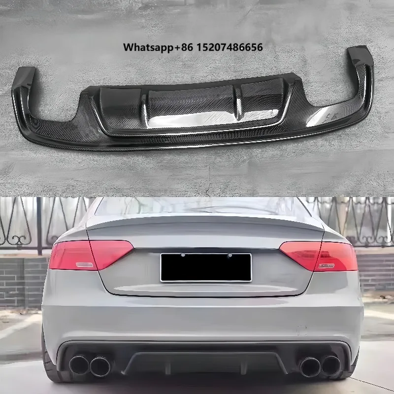 High Quality RG Carbon Fiber Rear Lip Spoiler Diffuser Surround for  A5 & S5 New Upgrade Protective Bumper Accessory