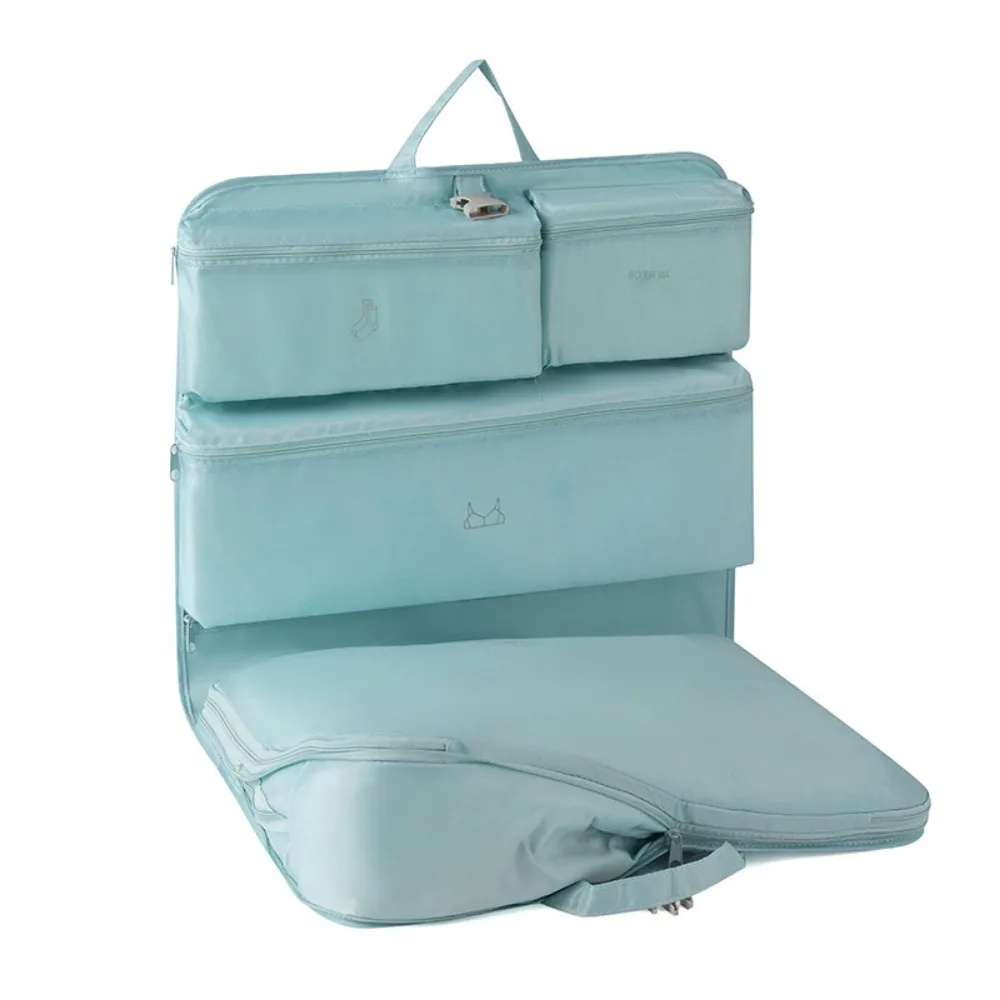 

Large Capacity 6 In 1 Travel Storage Bag Compressible Hangable Clothes Packing Cubes Dustproof Washable Luggage Organizing Bag