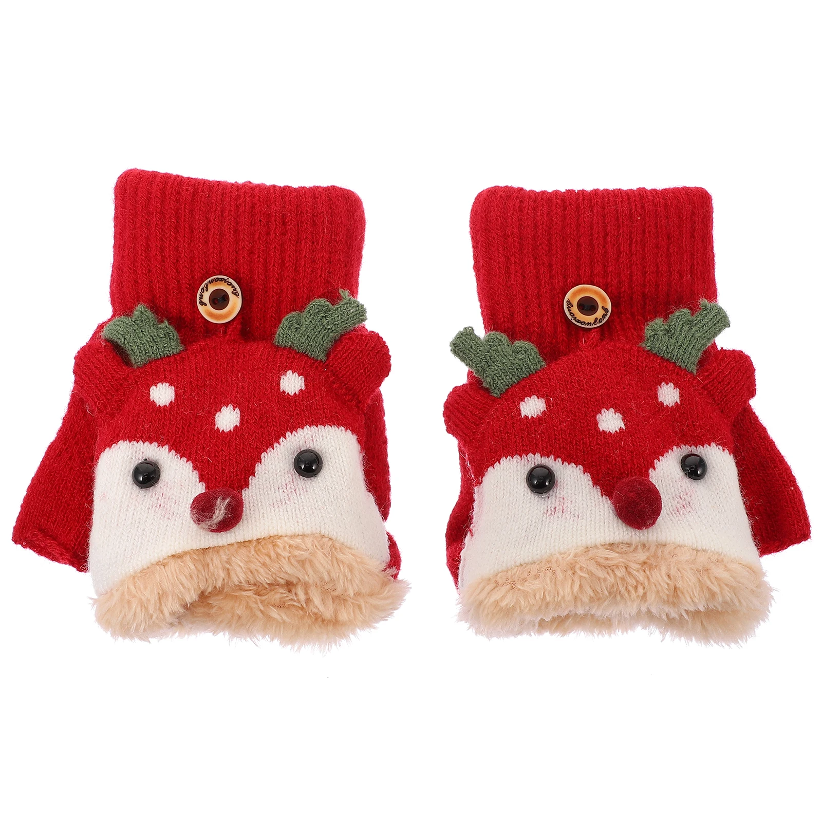 

1Pair Kids Warm Gloves Winter Outdoor Half-Finger Windproof Soft Comfortable Breathable Durable Protective Gloves