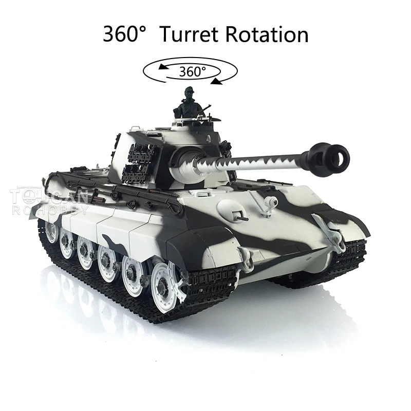  HENG LONG 2.4G 1/16 7.0 Plastic German King Tiger RTR RC Tank 3888A 360° Turret Rotation Smoking Unit BB Pellets Toy