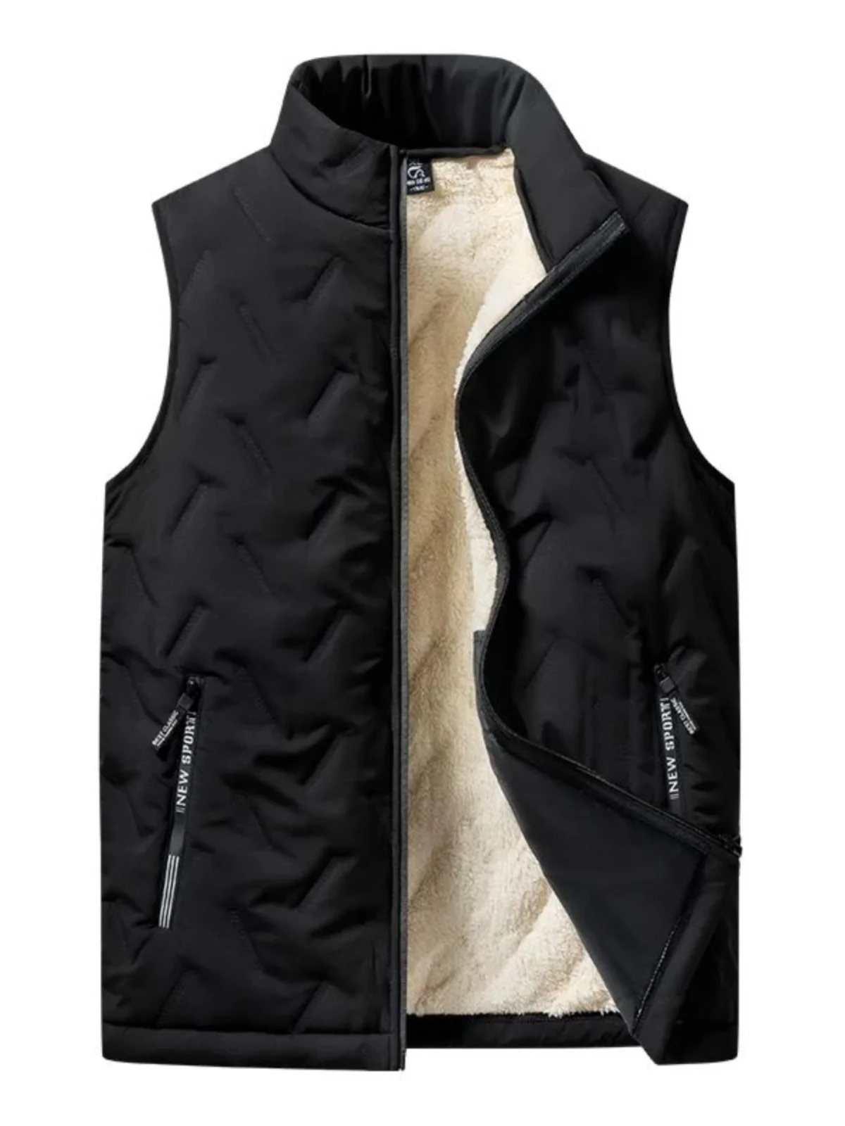 

Бархатный однотонный повседневный жилет с воротником-стойкой на подкладке Fce, свободный крой, мужской жилет, осенне-зимний модный простой Sle