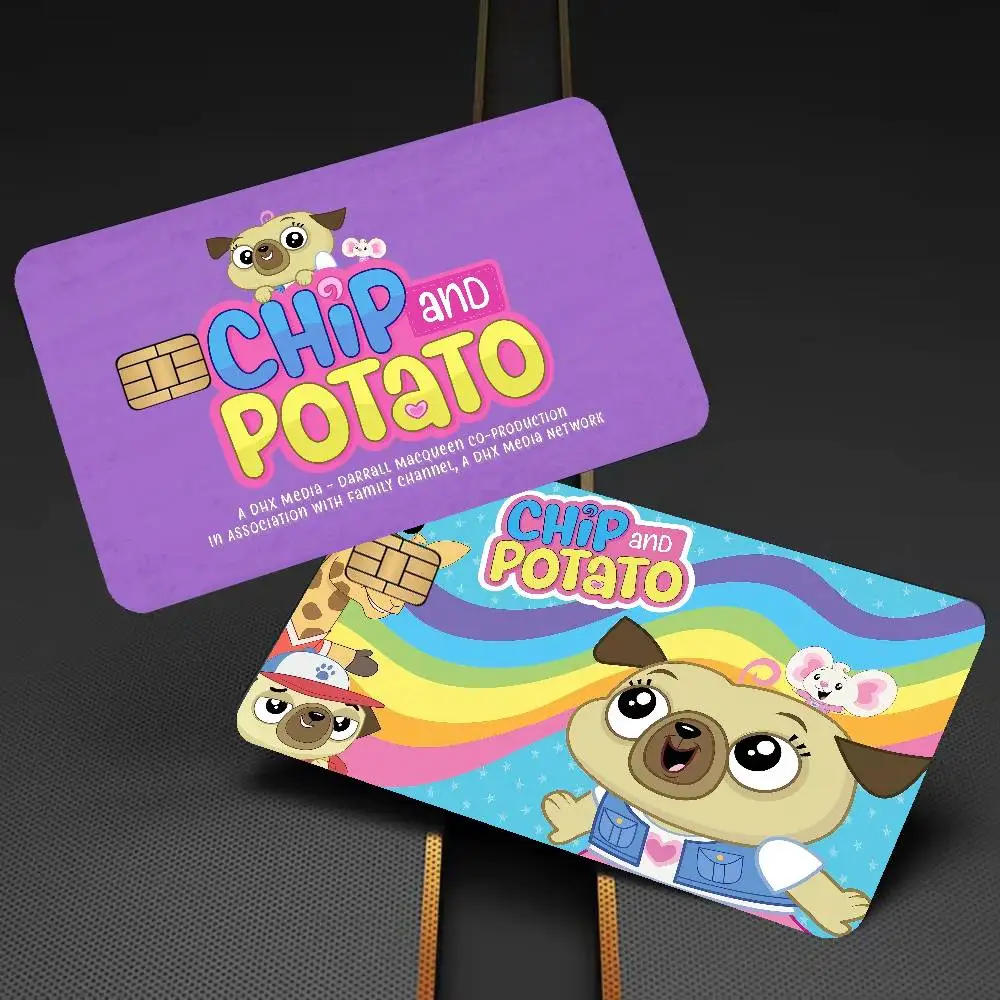 Chip and Potato Diy Credit Debit Card Sticker Party Sticker Decoration Waterproof Small Chip Card Skin Sticker