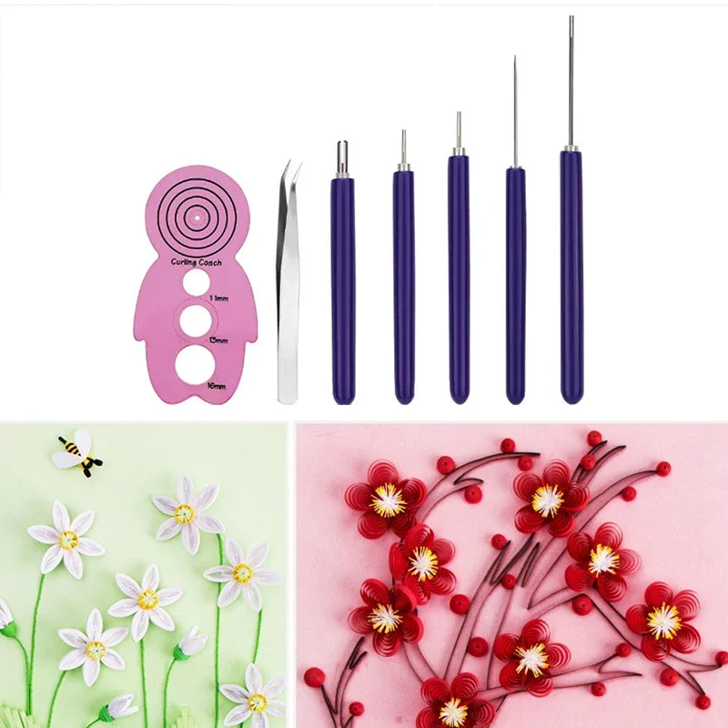 NUBECOM Paper Rolling Tools, Scrapbooking Slotted Paper Craft, Scrapbook Origami Quilling Tool, Festival Gift Decor, 7PCs/Set