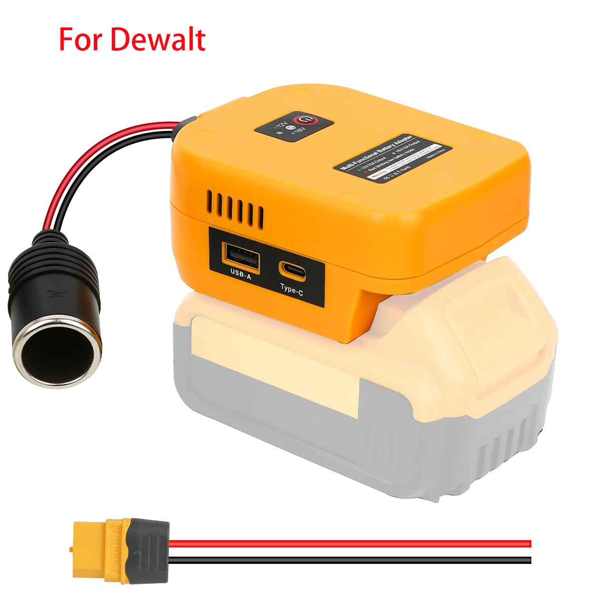 

Suitable for Dewalt/Milwaukee 18V 20V Max for Power Battery Adapter Wheel DC 12V 10A 120W Buck Converter