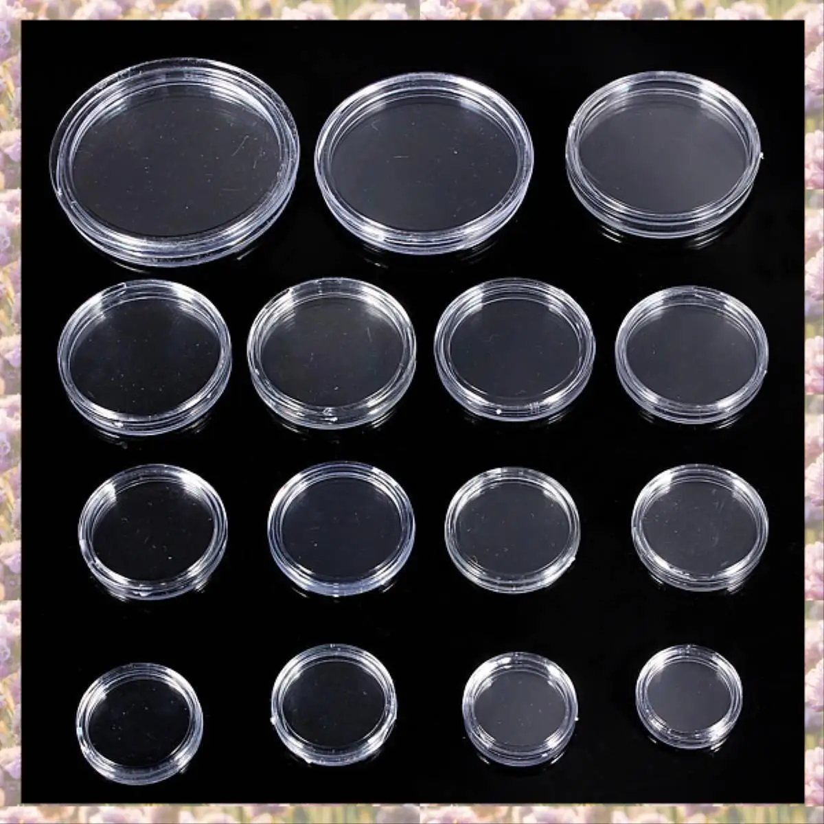 -FTGT 10 Pcs Small Round Transparent Plastic Coin Capsules Box 40Mm