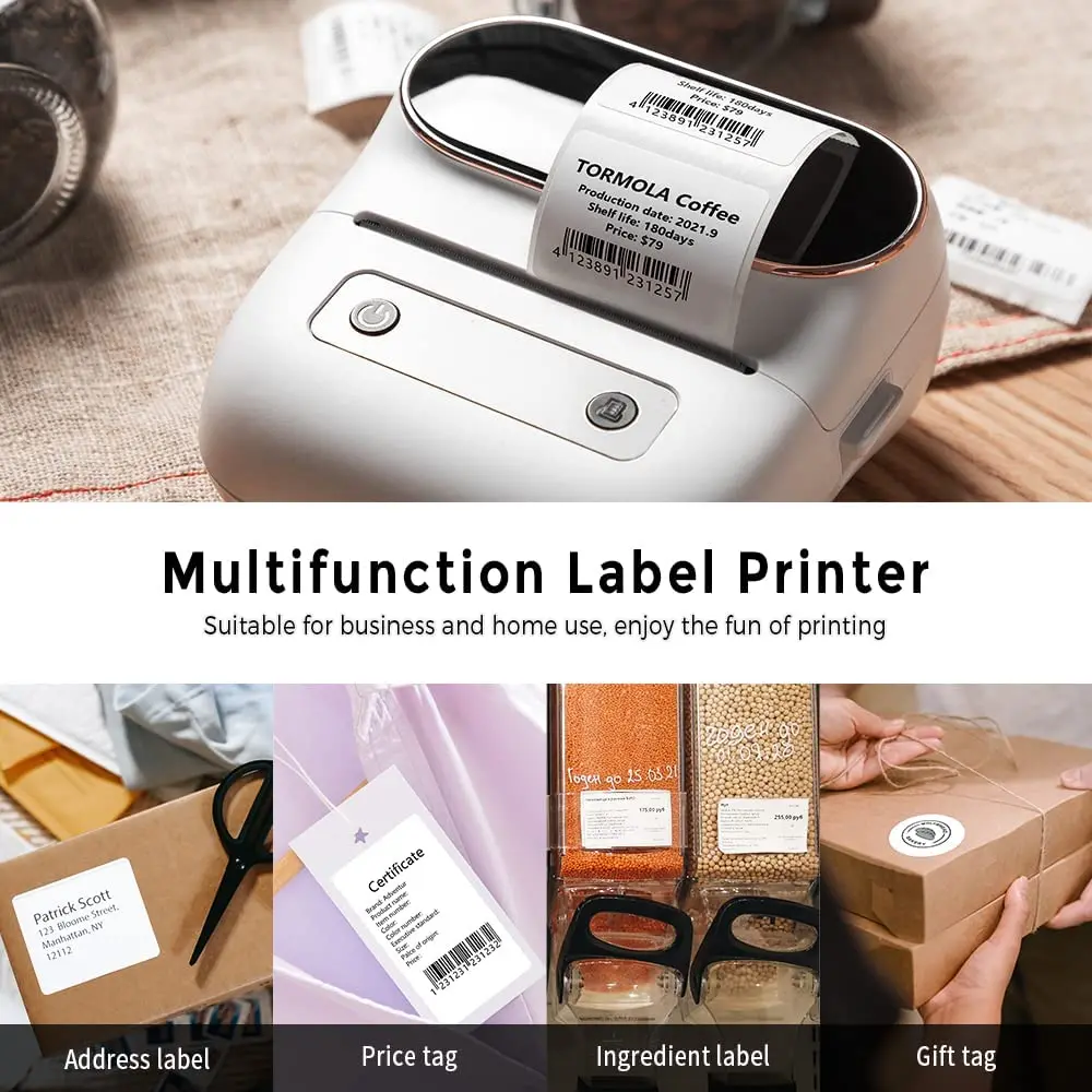 Phomemo M220 Label Maker 75mm Thermal Label Printer for Barcode Address Labeling Mailing File Folder Labels for Phone&PC