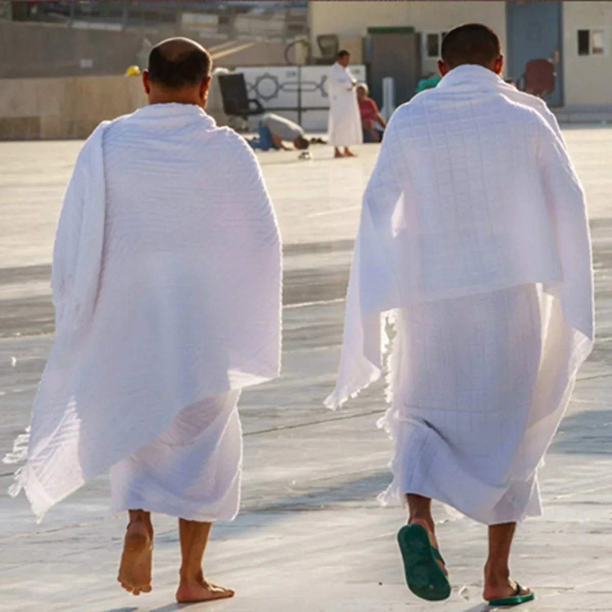 Islamic Ramadan Prayer Worship Costumes Shawl Jubba ThobeIhram Pilgrimage Towel for Muslim Arab Mecca Hajj Clothes Men 2 Pieces