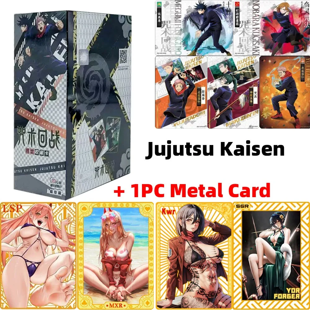 Nova caixa de cartão de coleção jujutsu kaisen, conjunto de personagens de anime, cartão raro flash ssr, edição de luxo, brinquedos de jogo de