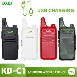 2022 WLN KD-C1 Mini Kids Walkie Talkie Toy 400-470MHz Ham Radio USB Charging 1~5 Km UHF 16CH Child Portable Two Way Radio дмрв