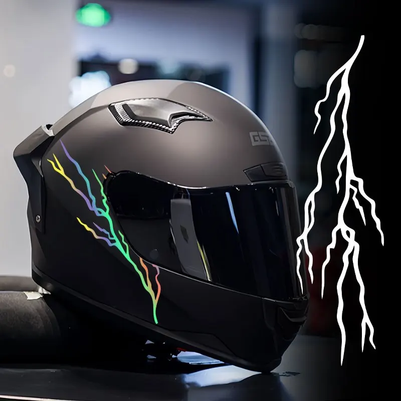 1 قطعة تأثير البرق الرائع ملصق خوذة الديكور الإبداعي مناسبة للدراجات النارية والمركبات الكهربائية والشاحنات وأجهزة الكمبيوتر المحمولة DIY بها بنفسك