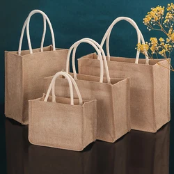 Cotton Storage Bag Burlap Grocery Bag Fast Drop Shipping Burlap Tote Canvas Shopping bag Shoulder Eco-Friendly Portable Handbags