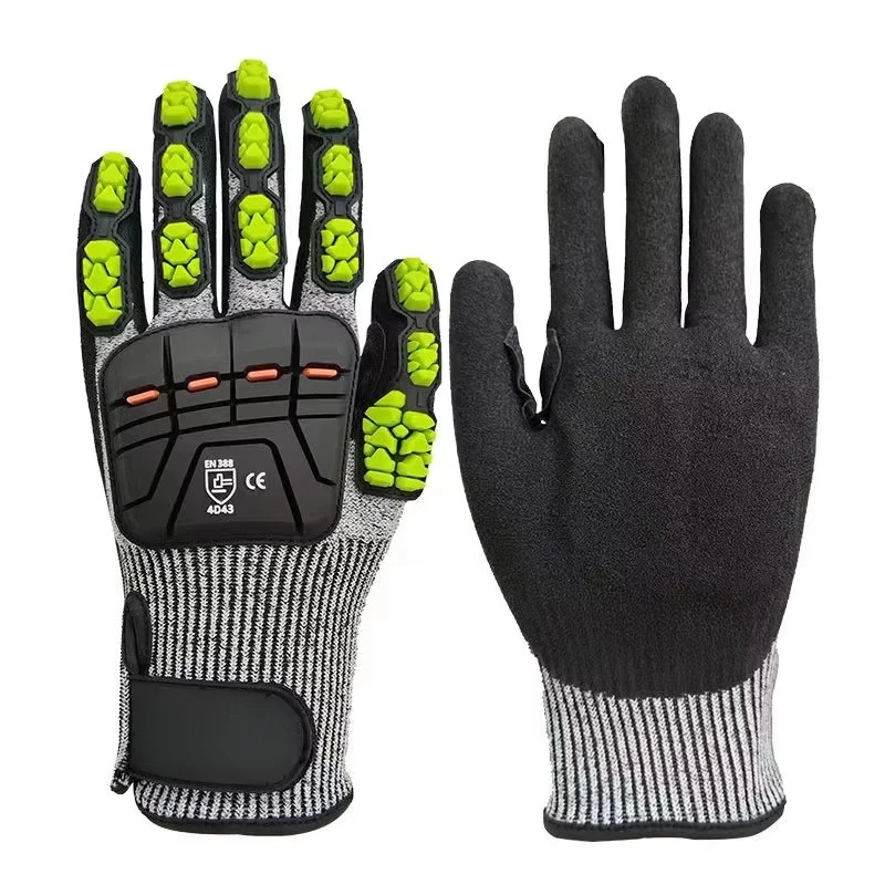 

2025 New TPR Anti-impact A5 Cut-Resistant Gloves Nitrile Scrub Impregnated Work Construction Gloves Safety Protective Gloves