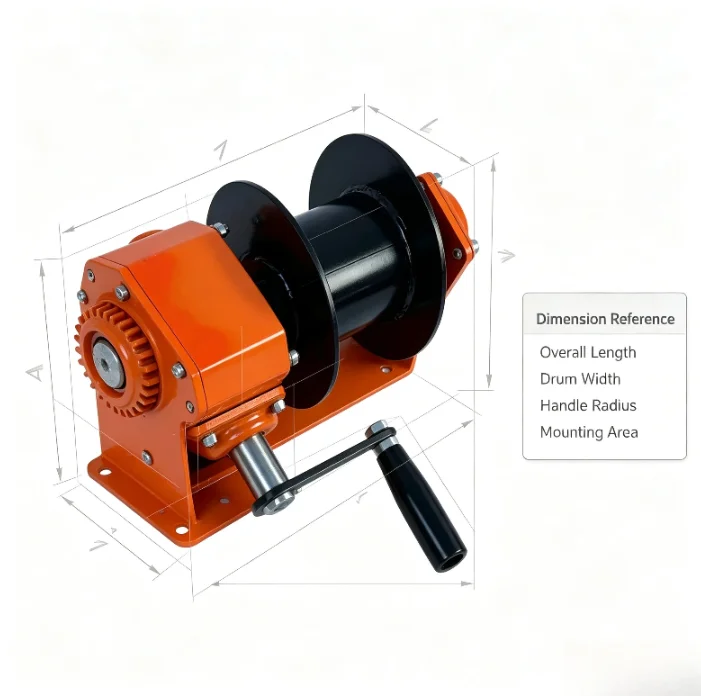 Multifunctional Self-Locking Hand Winding Unit 30:1 Gear Ratio 200KG Truck Canopy Vehicle Lifting Hoist