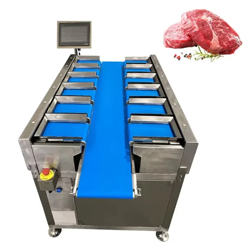 Automatic Multiheads Belt Feeder Combination Weigher Packaging Machine Beef Pork Chicken Seafood Shrimp Sausage Belt Weigher OME