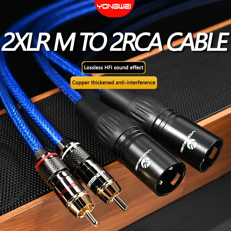 Linia sygnału Audio YONGWEI 6N Occ 2RCA do 2XLR dla wzmacniacza mikser kabel RCA męska żeńska wtyczka do mieszania wzmacniacza armatniego