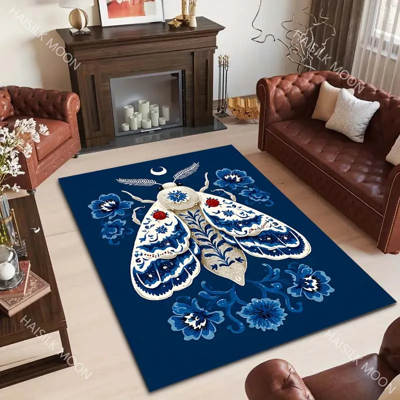 New Product！Moth Tarot Style Pattern Carpet for Living Room Bedroom Sofa Home Decor Non-slip Floor Mat Area Rug Play Mats