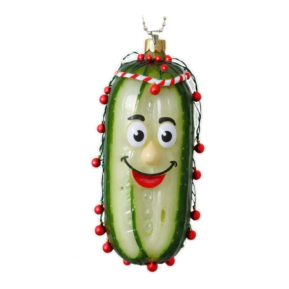 Christmas Pickle Hanging Ornaments Acrylic Xmas Tree Pendant 2D Flat Green Cucumber Decoration For Tree Window Door Car Decor