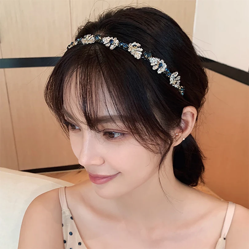 New Women Crystal Bridal Crown Hairbands Trendy Hollow Out Star Headband Rhinestone Hair Hoop Elegant Hair Accessories Jewelry