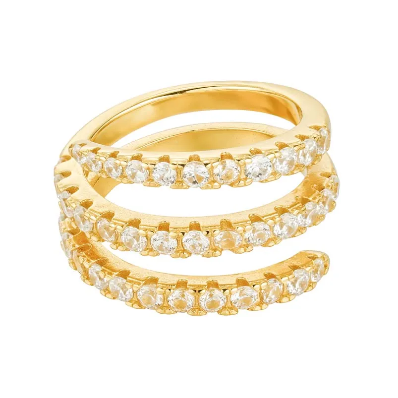 

Драгоценный камень 2024, лучший поставщик ювелирных изделий, однотонное позолоченное регулируемое кольцо S925 в упаковке