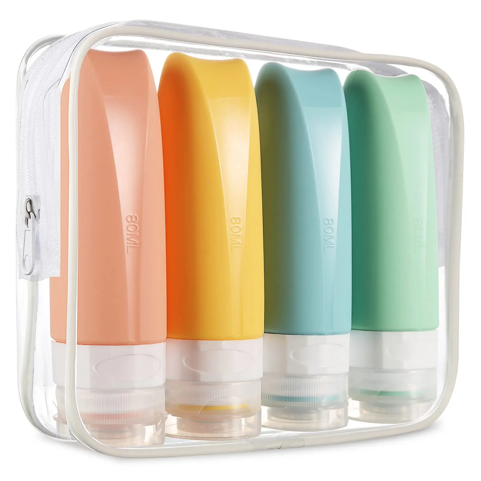 4PCS Silicone Travel Bottle Portable Essence Shampoo Shower Gel Bottles Travel Kit Container Can Carry On The Plane