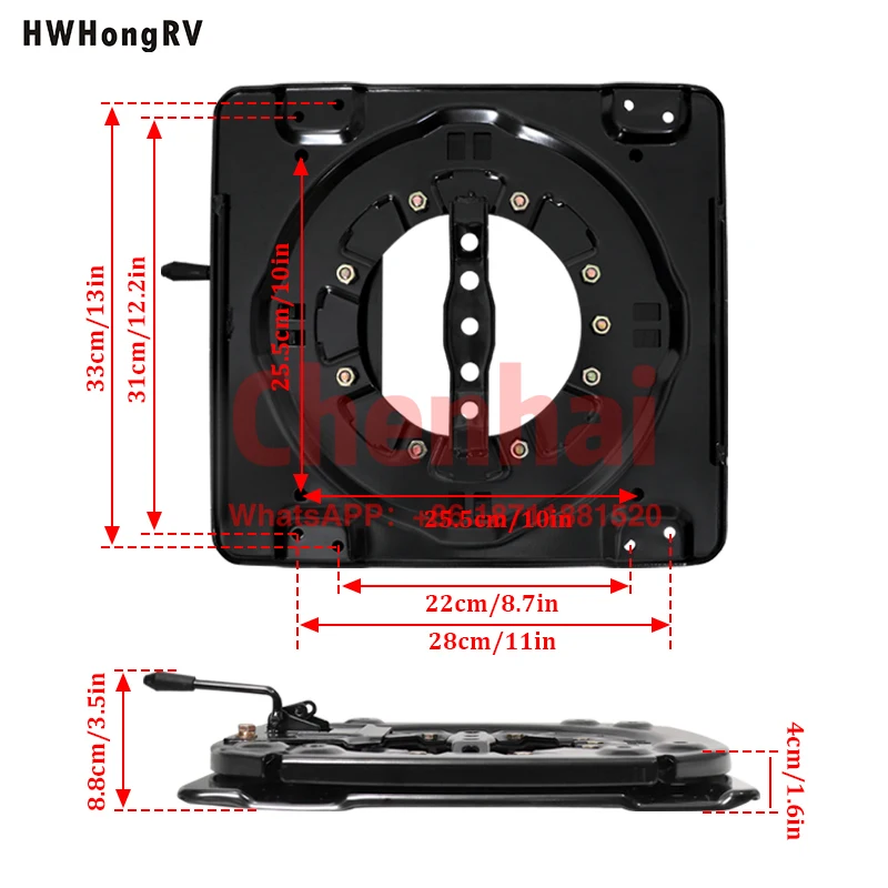 Customized Heavy Duty 3.0mm Steel Plate Swivel Seat Base 360 Degree Rotatable For RV Van Camper Boat Truck Bus Modified Car Seat