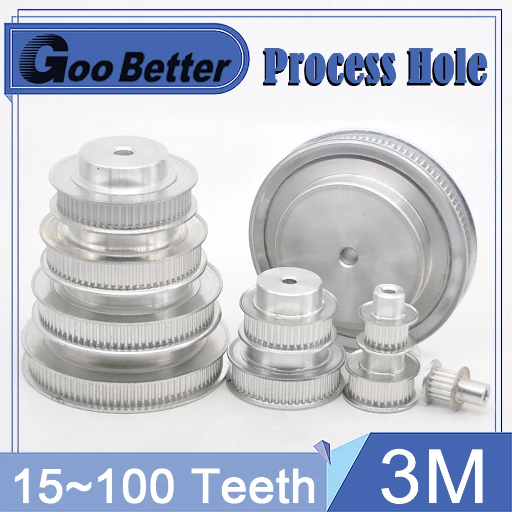 3M Timing Belt Pulley 15 Teeth - 100 Teeth 3M Synchronous Gear Wheel 3D Printer Parts, Hole 10mm For 10mm Belt Width