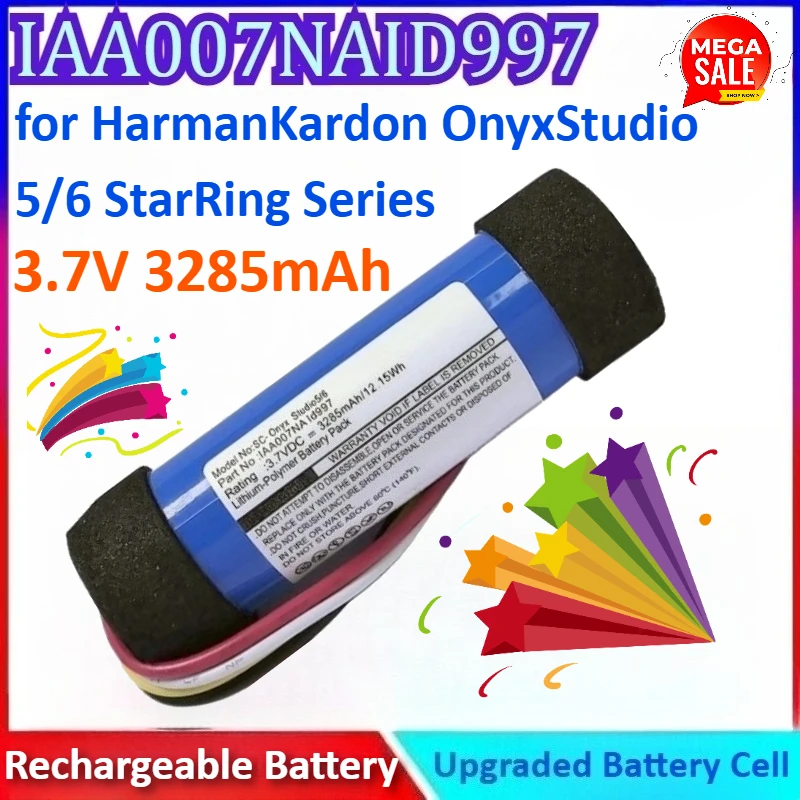 

3.7V 3285mAh NAID997 IAA007 Speaker Battery for Harman Kardon Onyx Studio 6/5 Star Ring Series High Quality Rechargeable Battery