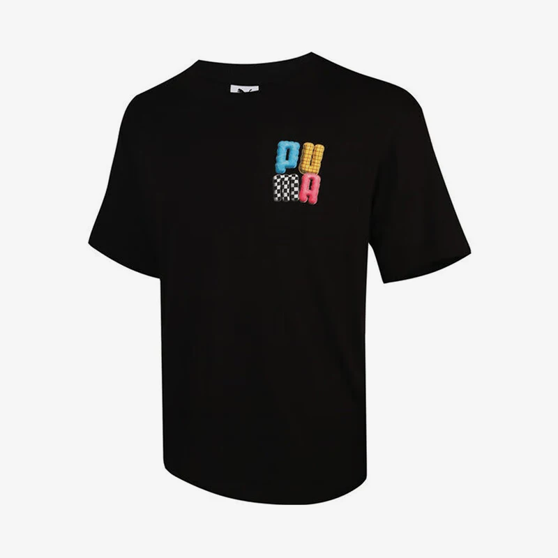 

PUMA, оригинальная летняя мужская трикотажная дышащая повседневная одежда с короткими рукавами и принтом 205, 633093-01