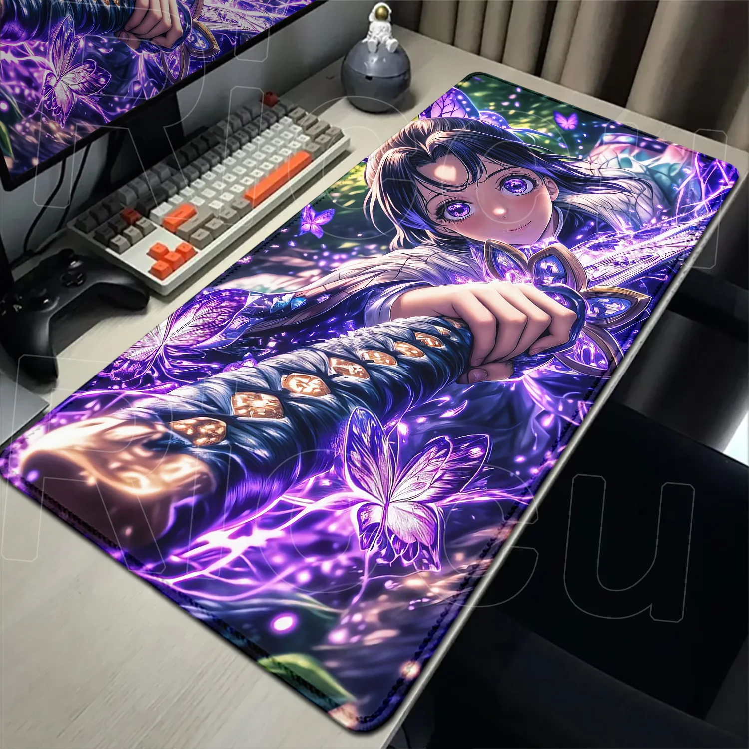 Pretty HD XXL Anime Demon Slayer Kochou Shinobu Mousepad Computer Gaming Kanroji MitsuriPad Keyboard Mouse Pad Rubber Big Carpet