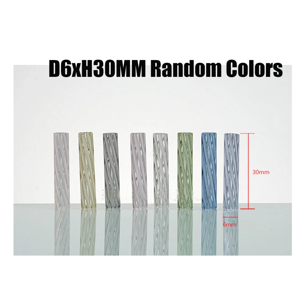 5Pcs 6mm 7mm 8mm 9mm 10mm H30mm Mini Glass Cigaret Pipe Filter Tips Round Mouth for Dry Herb Tobacco Smoking Rolling Drip