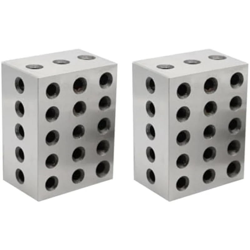 A64Z 2-3-4In Blok Pasangan Cocok 23 Lubang 0,0003 Blok Pengaturan Mesin Penggilingan Presisi HRC 55-62 (2-3-4 Blok 0,0003In)