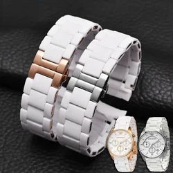 Silicone Watch Strap Men Women for Armani Ar5920 5919 5859 5867 White Rubber Clad Steel Watchband Accessories 20mm23mm Wristband