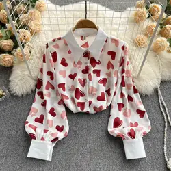 Summer Women's Shirts 2024 White Chiffon Cheap And Pretty Blouses High Quality Casual Crop Top Satin Shirt Woman Long Sleeve