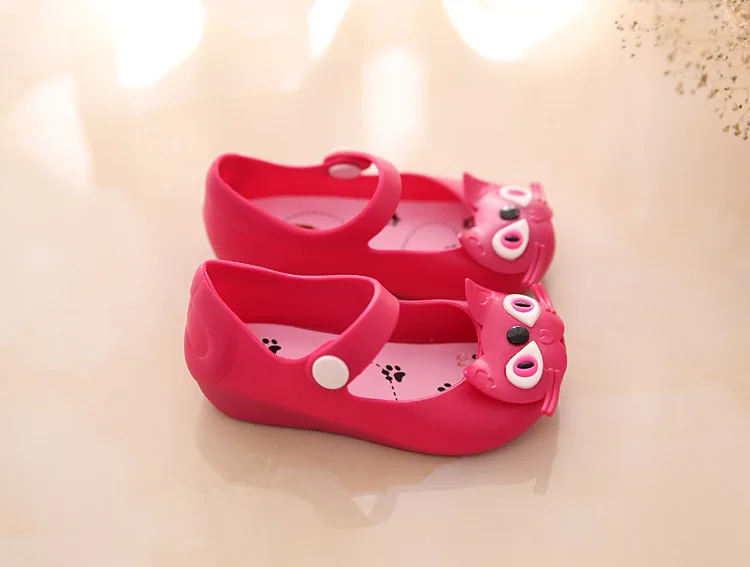 2024 New Girls Princess Shoes For Children Kids cat Jelly Shoes toddler Mini DD Cute Cat Flat Sandalias Comfortable Sandals