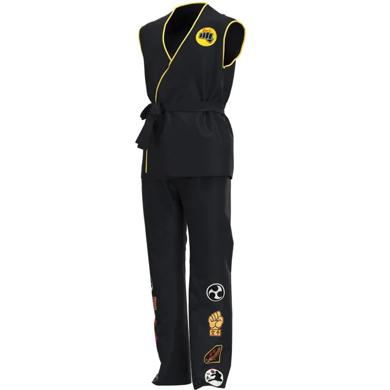 CyKarate Kid Daniel LaRusso Johnny Lawrence uniforme de Karate negro diadema Cobra Kai disfraz de juego de rol para niños