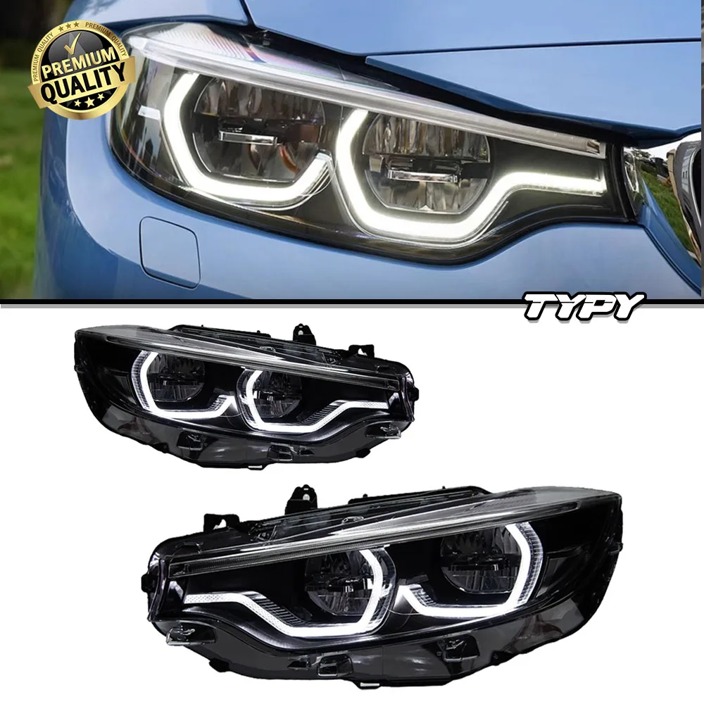 

TYPY Автоматические светодиодные фары для BMW 4 серии M4 F32 F82 2013-2020, автомобильные фары, белые DRL, автомобильная осветительная система, высокая яркость