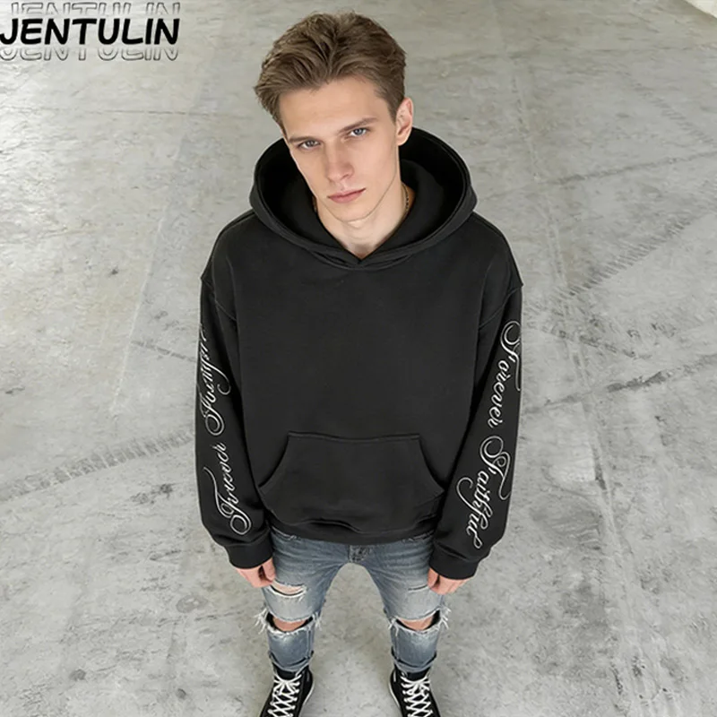 Subculture Fashion Y2K Hooded sweatshirt Harajuku Letter Print Gothic Oversized Pullover Punk Streetwear Goth Hoodie sweatshirt