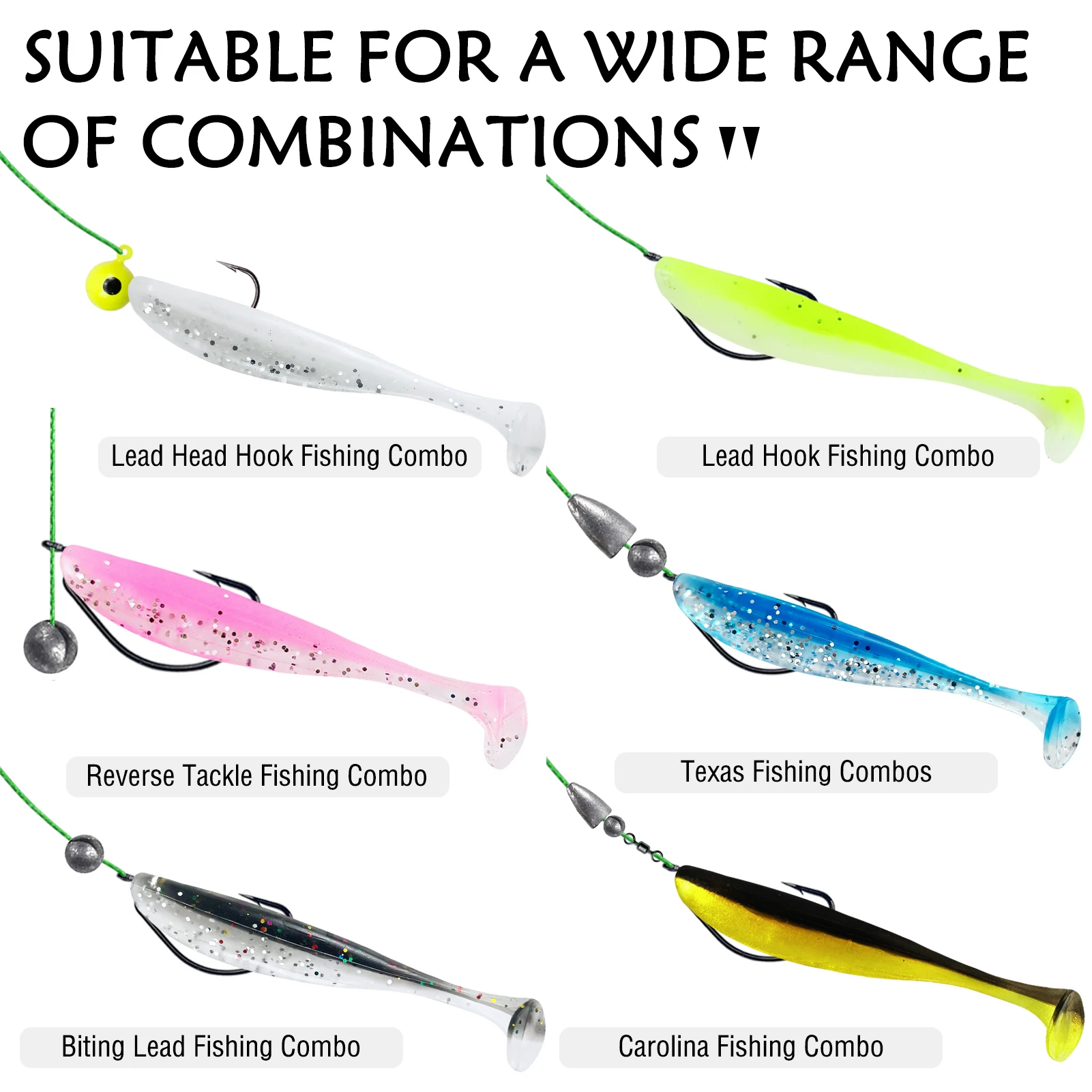 FREE FISHER Swimbaits de vinilo cola paleta para lubina y trucha - imagen 3