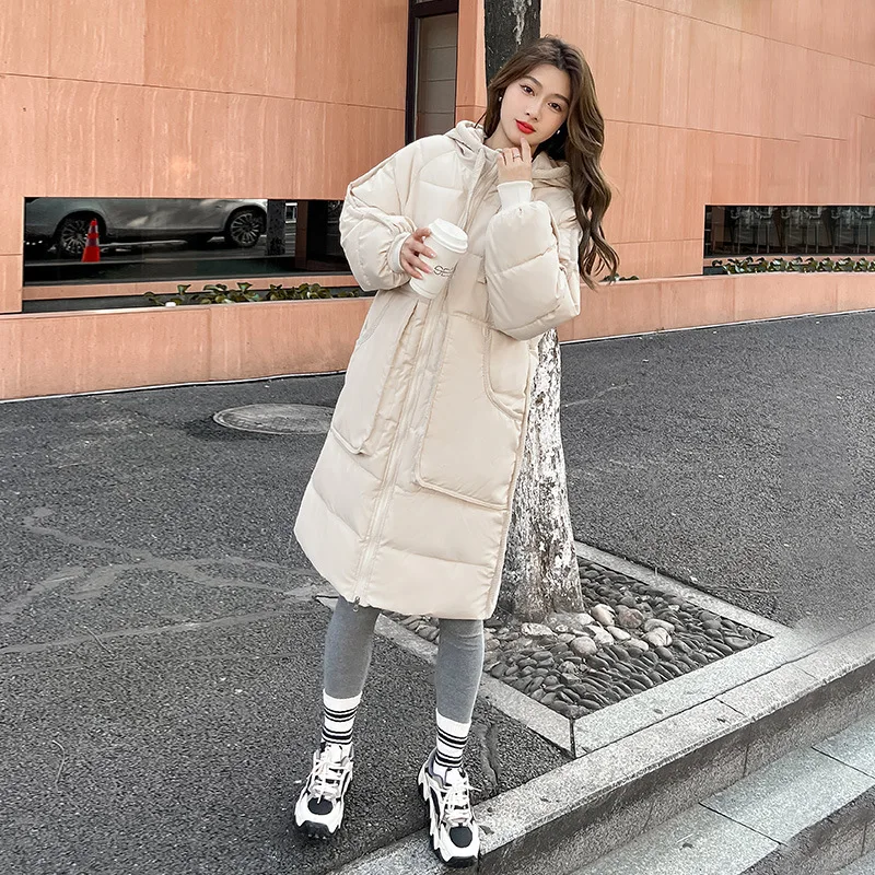 2024 Autumn Winter Temperament Elegant Design Sense Of Large Size Loose Medium Long Fashion Everything With Cotton-Padded Jacket