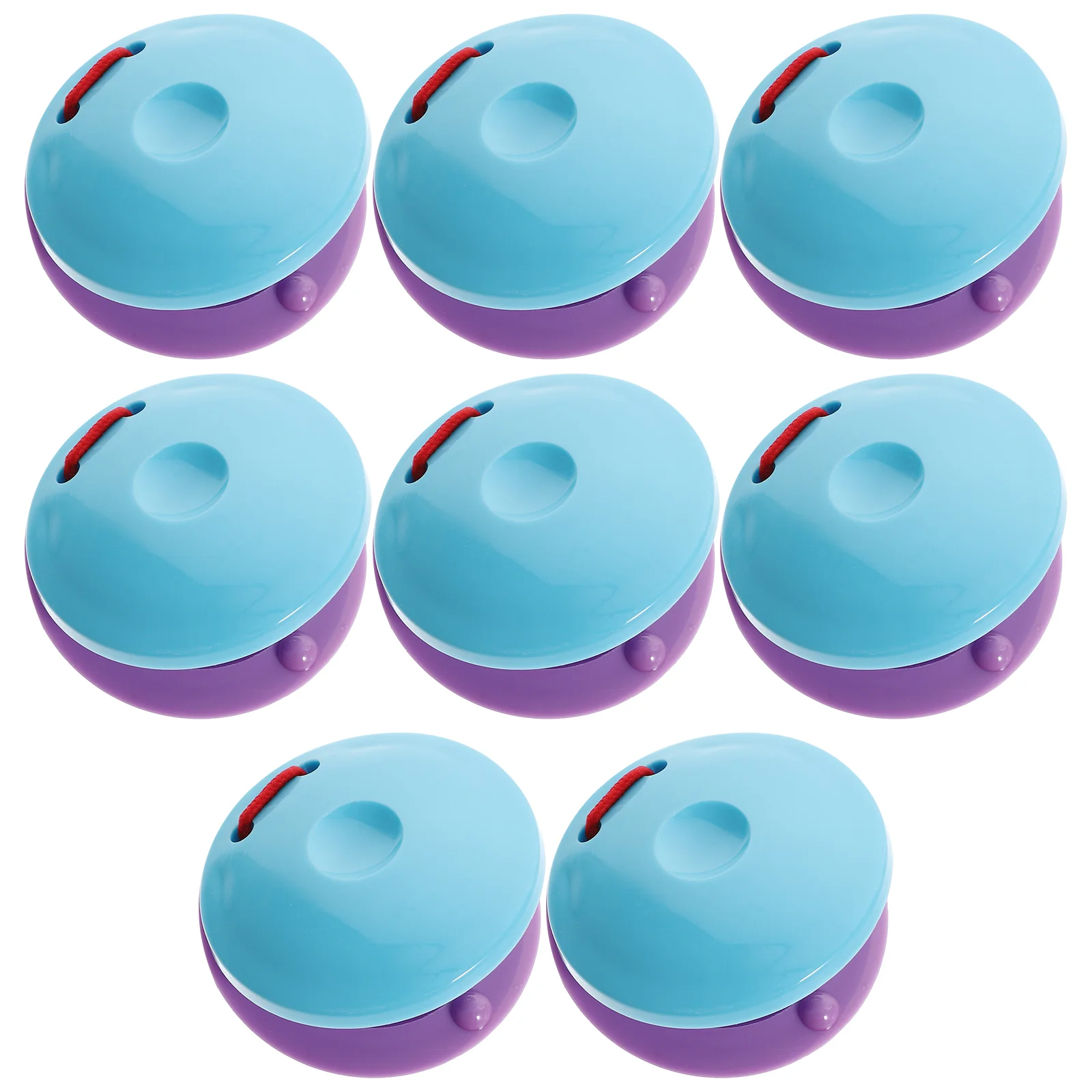 

8 Pcs Children's Round Sounder Toddler Plastic Castanets Make Decision Musical Instruments Finger Kids