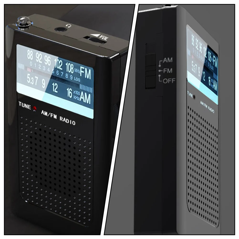 

Rechargeable Lcd Mini 2 Band Am/ With External Speaker Extended Antenna 3.5Mm Jack For Hiking Walking Portable Use