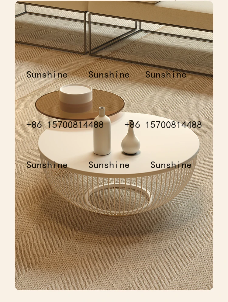 

Cream wind round size coffee table combination living room household small apartment