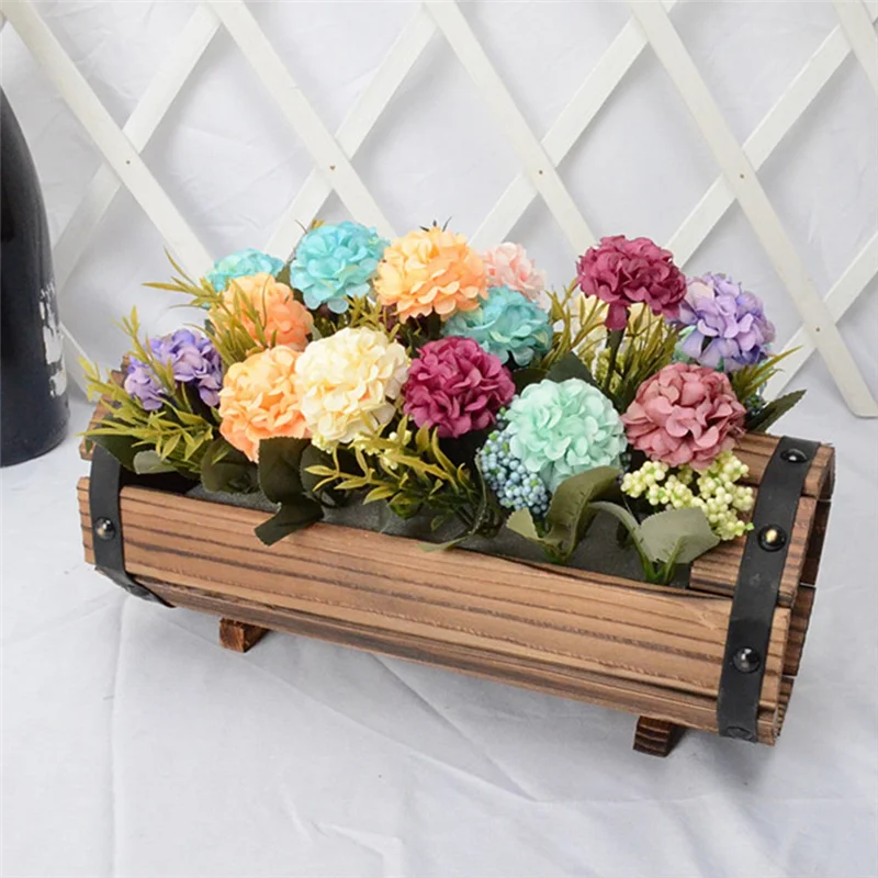 ABLU-Pots de fleurs en bois, décoration de mariage, boîtes de fleurs en bois antiseptique carbonisé, plantes succulentes de balcon, Pots de fleurs en bois