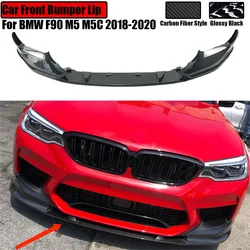 Paraurti anteriore per auto Spoiler laterale Splitter diffusore Guard Trim nero lucido in fibra di carbonio Look per BMW F90 M5 M5C 2018-2020