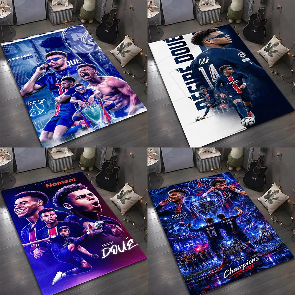 3D D-Desire D-Doue Football Star Désiré Rug Carpet Rug Art for Room Decor Sofa Kid Game Area Fans Non-slip Rug Floor Mat Gifts
