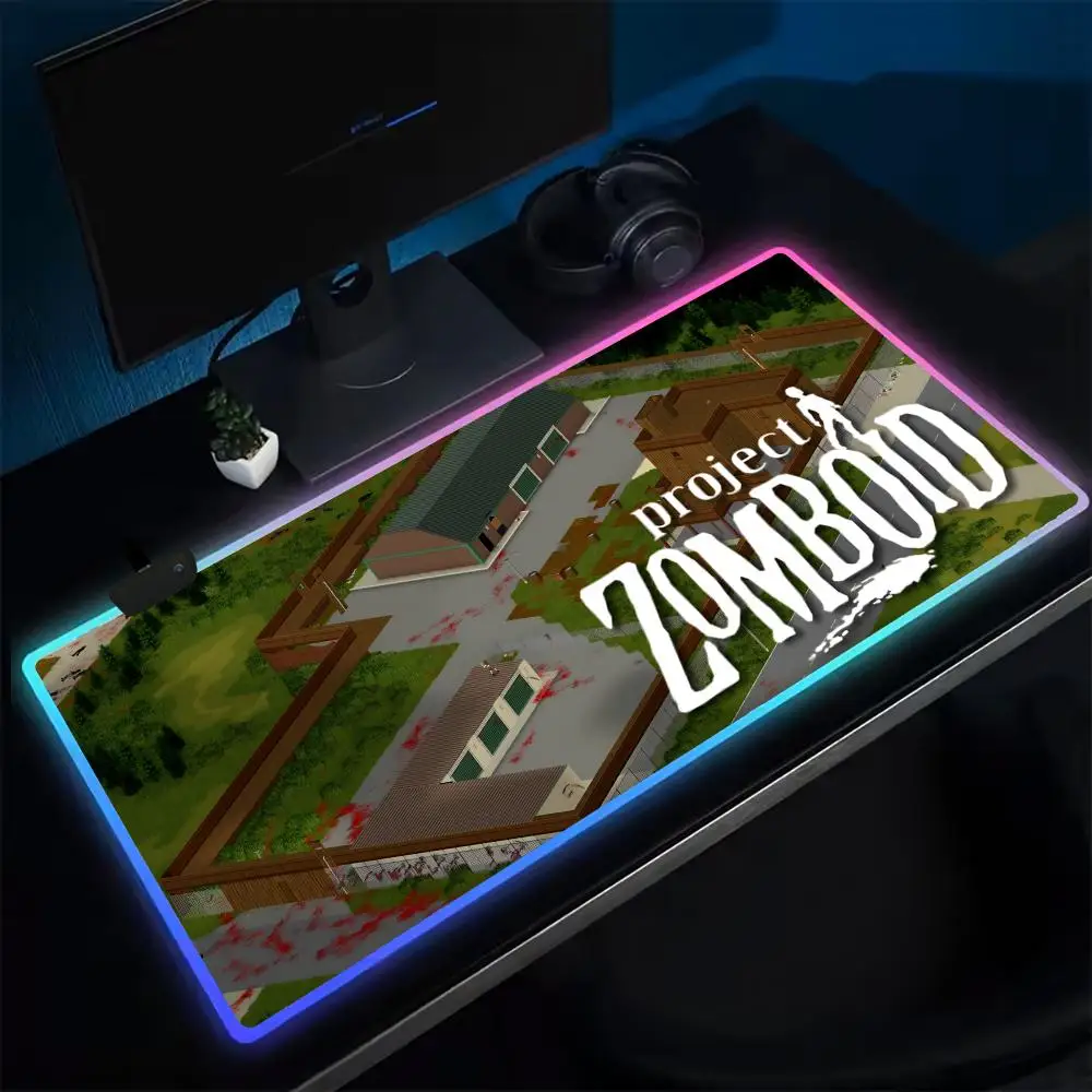 

Popular Project Zombie Mouse Pad Anime Gaming Mouse Pad LED Table Pads Backlit Rubber Desktop XXL RGB Desk Mats